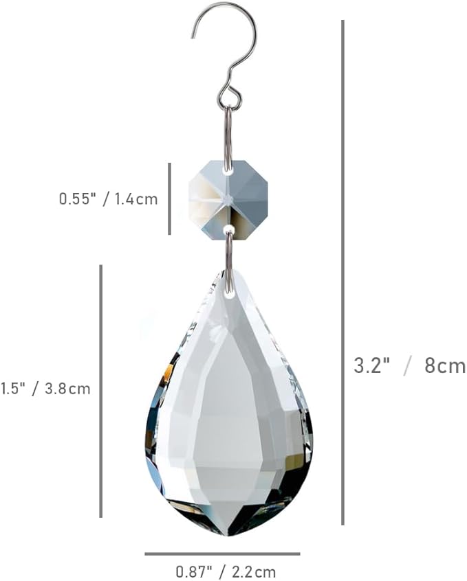 12pcs Crystal Suncatchers, Hanging Crystals Chandelier Prisms for Windows, Rainbow Maker Home Decoration-BloomoryGarden