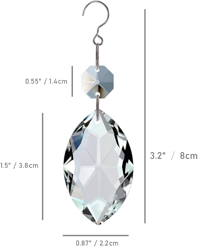 12pcs Crystal Suncatchers, Hanging Crystals Chandelier Prisms for Windows, Rainbow Maker Home Decoration-BloomoryGarden