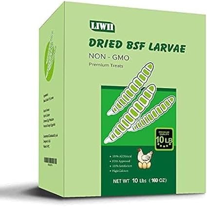 10LB Dried Black Soldier Fly Larvae, 86X Calcium Than Dried Mealworms, High Protein Non-GMO Organic Chicken Feed-BloomoryGarden