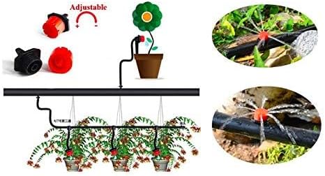 (25-Pack) - 1/4" Inch Universal Barbed Drip Emitter - Adjustable Flow 0-18.5 GPH Fit 1/4 (4-7mm) Drip Irrigation Tubing - Professional Grade (25 Pack Dripper Only)-BloomoryGarden