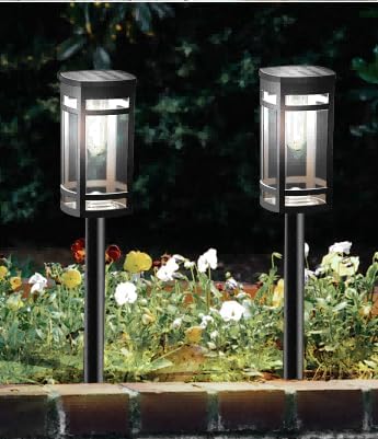 12 Pack Solar Lights Outdoor Waterproof for Garden Pathway Walkway Driveway Yard Lawn Decorative Landscape Lighting. (Cool White Light, 12)-BloomoryGarden