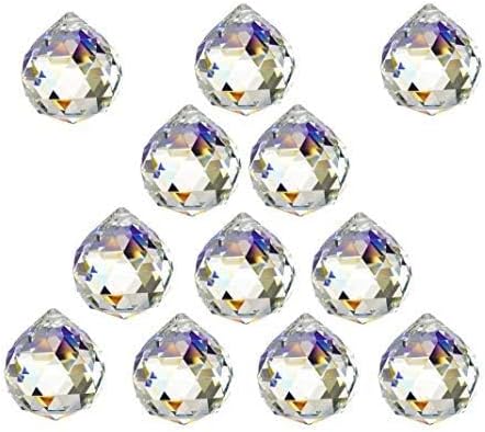 12 Pcs Crystal Ball Prism Suncatcher Rainbow Pendants Maker, 30mm Clear Glass Crystal Ball Prism,Hanging Crystals Prisms for Windows,for Feng Shui,for Home,Office,Garden Decoration-BloomoryGarden