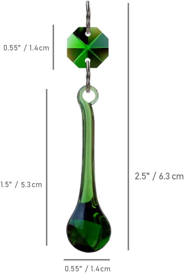 12pcs Raindrop Crystal Chandelier Prisms Parts, Hanging Crystals Beads for Chandeliers, Home Decoration-BloomoryGarden