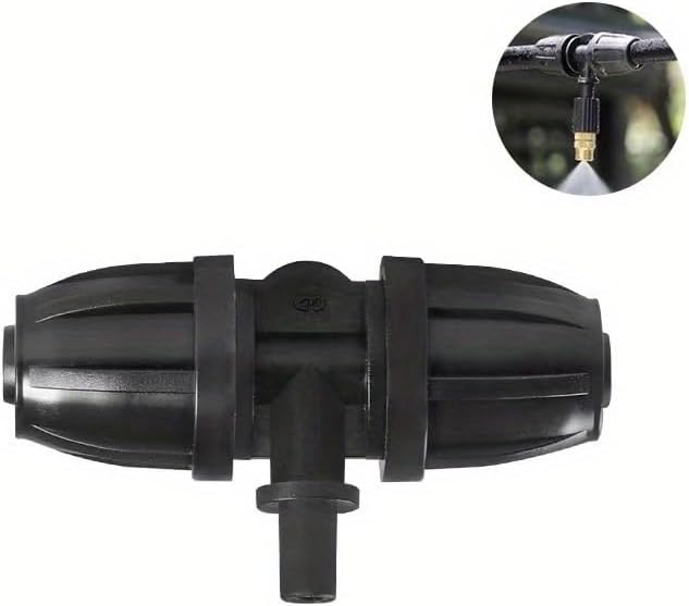 10PCS 5/16 Inch Irrigation Fittings For (5/16" ID X0.43-0.47" OD) Tubing- 1/4 inch Irrigation Tubing, Anti-Drop Locked Barbed Reducing Tee For Drip Hose (BLACK)-BloomoryGarden