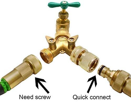 HQMPC 2 Pcs Hose Splitter 2 Way Valve Garden Hose Y Splitter Hose Splitter Garden Hose Splitter 2 Way Faucet Splitter 3/4"Female &2 Male 3/4" GHT