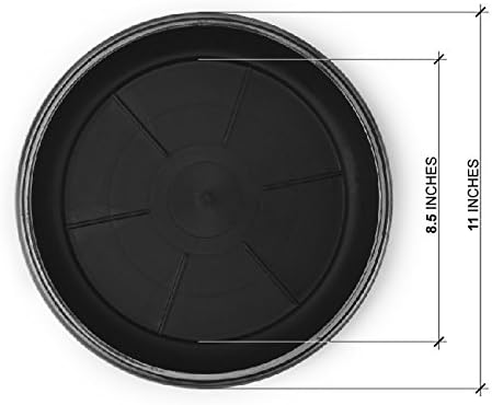 11" Decorative Heavy Duty Tray/Saucer (2 Pack) Rustic Medieval/French Country Look, Pot/Planter Base for Indoor/Outdoor Decor Use. Long Lasting, Reusable Light Weight (11 inches, Silver)-BloomoryGarden