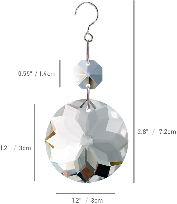 12pcs Crystal Suncatchers, Hanging Crystals Chandelier Prisms for Windows, Rainbow Maker Home Decoration-BloomoryGarden