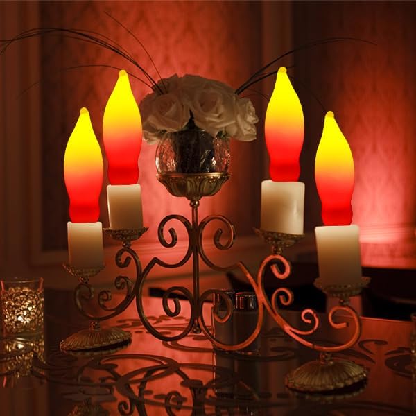 12 Pack C7 Replacement Bulbs E12 Candelabra Bulb - Red Yellow Incandescent Light Bulbs, Perfect as Halloween Christmas Light Bulbs, Candle Light Bulbs, 7 Watt, E12 Base-BloomoryGarden