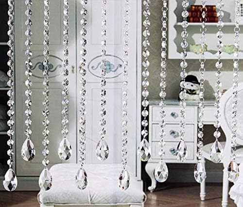 16 Pack 20" Hanging Crystals for Chandeliers Clear Teardrop Crystal Chandelier Pendants Parts Beads, Chandelier Crystals-BloomoryGarden