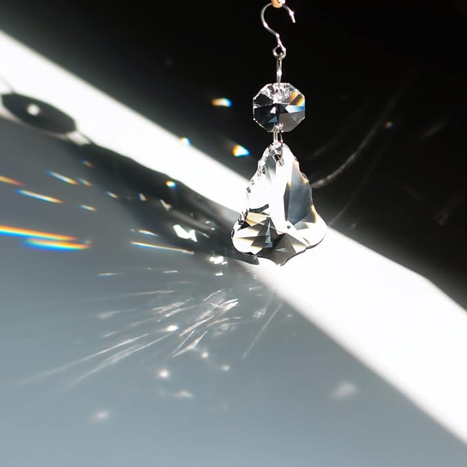 12pcs Crystal Prism Suncatchers, Hanging Crystals Chandelier Replacement for Windows, Christmas Trees Shape Rainbow Maker Home Decoration-BloomoryGarden