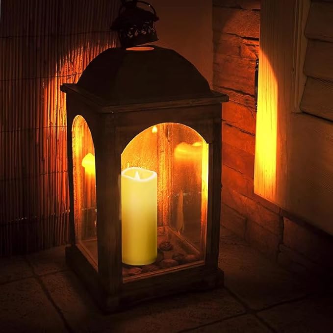 12PACK Waterproof Flameless Candles with Remote Control Candle, Battery Operated Flickering LED Pillar Candle Plastic,Large Size(D3 x H5.5) for Outdoor/Indoor Decoration Wedding, Party, Birthday-BloomoryGarden