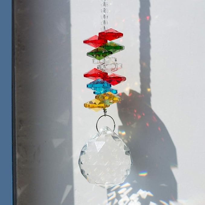 12 Pcs Crystal Ball Prism Suncatcher Rainbow Pendants Maker, 30mm Clear Glass Crystal Ball Prism,Hanging Crystals Prisms for Windows,for Feng Shui,for Home,Office,Garden Decoration-BloomoryGarden