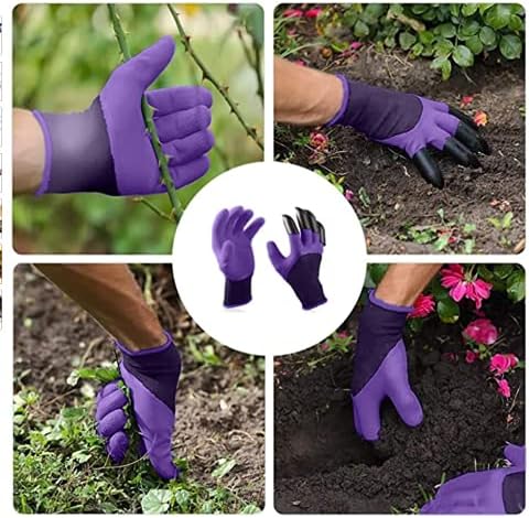 Garden and Yard Leaf Sops Hand Rakes, Large Sized, Multiple Use for Leaves, Lawn Debris and Trash Pick Up +1 pair of garden gloves, Light green-1-BloomoryGarden