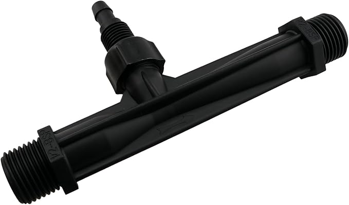 1/2-inch Plastic Irrigation Pipe Injector for Irrigation Venturi Fertilizer Mixer Injector Tube Suitable for Agricultural System Fertilizer and Chemical Injection Black-BloomoryGarden