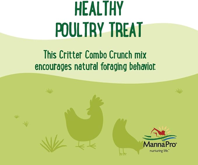 Manna Pro Farmhouse Favorites Critter Combo Crunch Bug Jug – Engaging Poultry Treat – Blend of Black Solider Fly Larvae, Mealworms & Shrimp – Great Source of Protein – Encourages Foraging – 25oz-BloomoryGarden