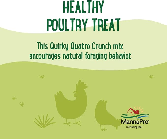 Manna Pro Farmhouse Favorites Quirky Quatro Crunch – 100% Natural Protein Treat for Mixed Flocks – Blend of Black Solider Fly Larvae, Mealworms, Beetles & Shrimp – 2lb-BloomoryGarden