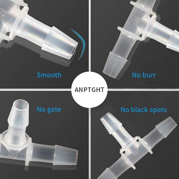 1" Tee Fitting Equal Barb 3 Way Hose Barb Fitting Splicer Joint Mender Adapter Union Fitting for Fuel Gas Liquid Air (Pack of 5)-BloomoryGarden