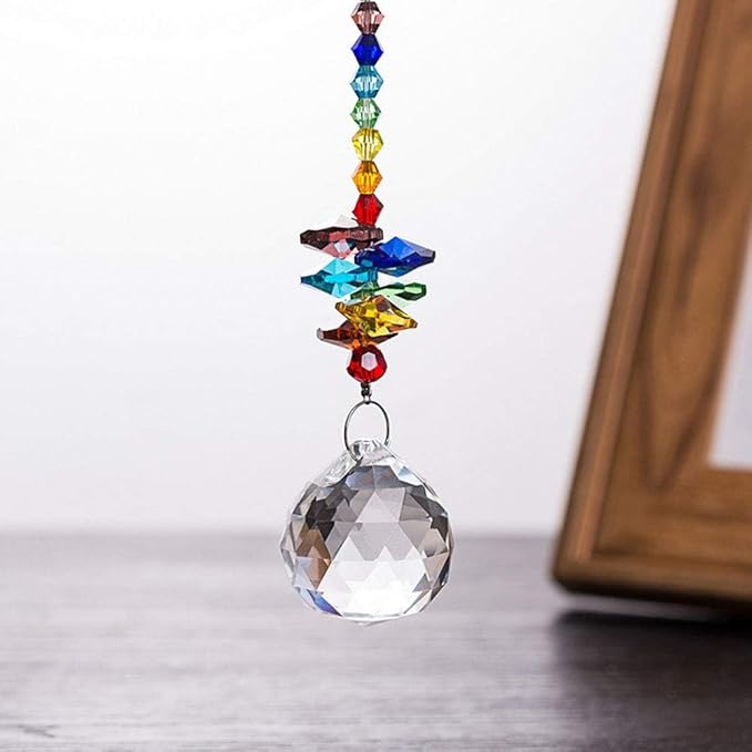 12 Pcs Crystal Ball Prism Suncatcher Rainbow Pendants Maker, 30mm Clear Glass Crystal Ball Prism,Hanging Crystals Prisms for Windows,for Feng Shui,for Home,Office,Garden Decoration-BloomoryGarden