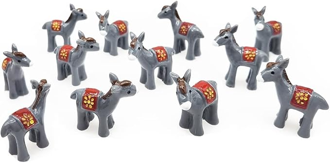 MAOMIA 20pcs Miniature Donkey Figurines Easter Cake Toppers, Mini Donkey DIY Craft Plant Pot Fairy Garden Landscape Decor Ornament-BloomoryGarden