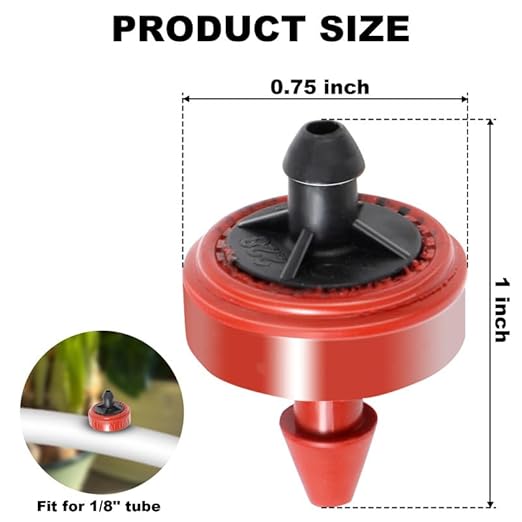 0.5 GPH Pressure Compensating Junior (PCJ) with Barb Outlet Dripper Emitters (100)-BloomoryGarden