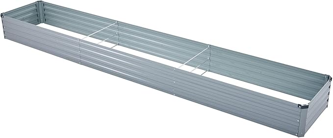 12x2x1FT Galvanized Raised Garden Beds Kit Large Outdoor Metal Gardening Planter Box for Vegetable Elevated Flower Herbs, Gray-BloomoryGarden