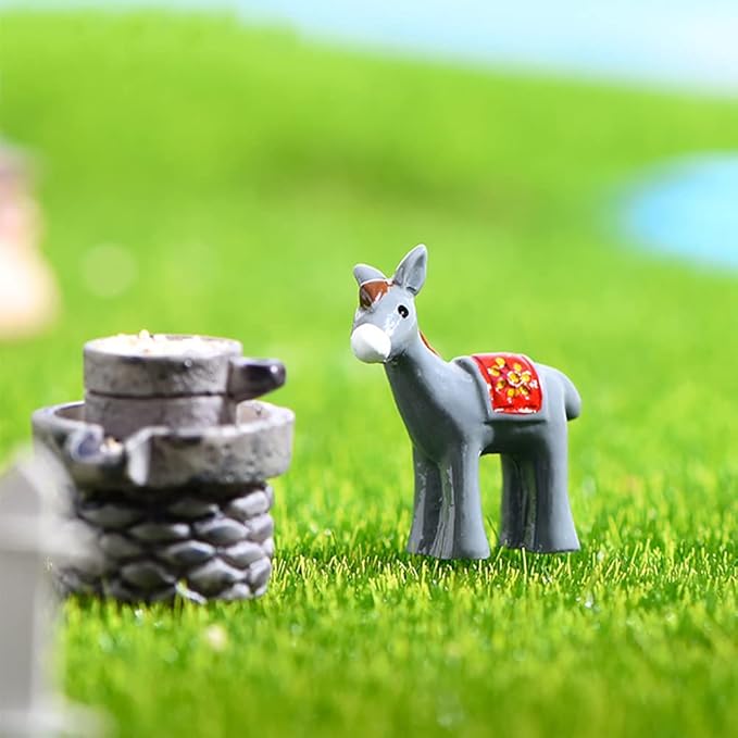 MAOMIA 20pcs Miniature Donkey Figurines Easter Cake Toppers, Mini Donkey DIY Craft Plant Pot Fairy Garden Landscape Decor Ornament-BloomoryGarden