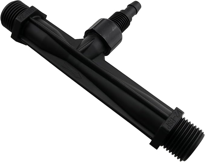 1/2-inch Plastic Irrigation Pipe Injector for Irrigation Venturi Fertilizer Mixer Injector Tube Suitable for Agricultural System Fertilizer and Chemical Injection Black-BloomoryGarden
