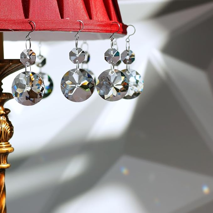 12pcs Crystal Suncatchers, Hanging Crystals Chandelier Prisms for Windows, Rainbow Maker Home Decoration-BloomoryGarden