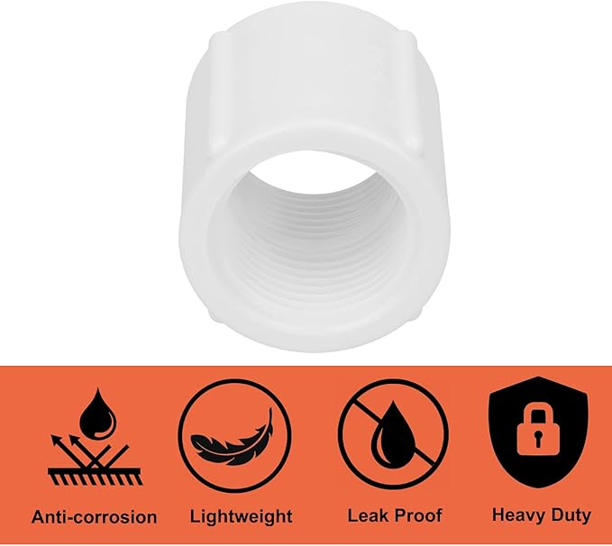 10Pack 1" Double Female Thread PVC Pipe Coupling Adapter Pipe Fitting Connector (Female x Female) SCH40 1Inch PVC Female Threaded Pipe Coupling for Sprinkler,Irrigation,Swimming Pools-BloomoryGarden