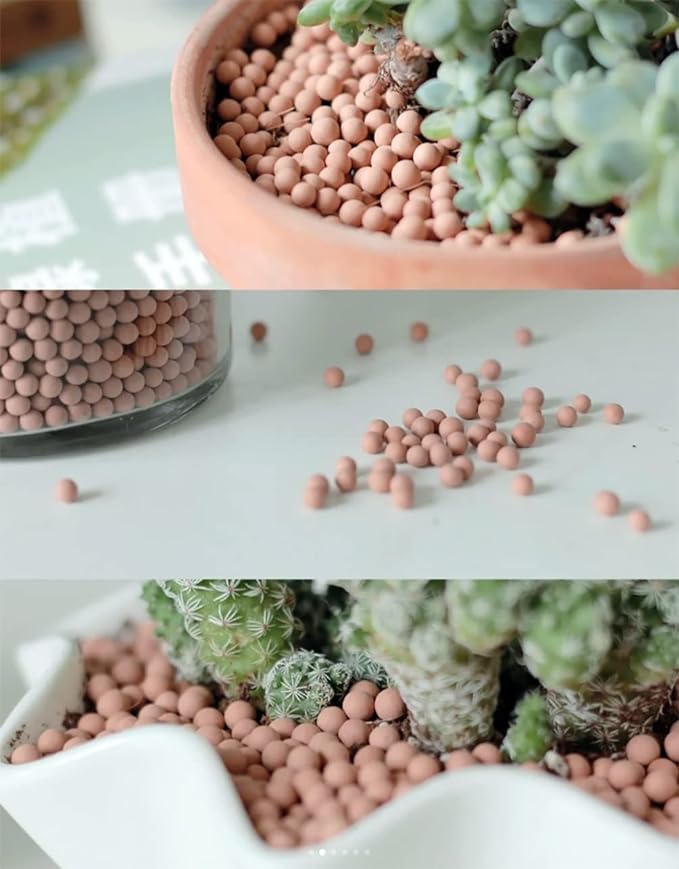 HOT SEAL 1.9 LB Clay Pebbles, 1/8'' Gardening Ceramsites Growing Media for Succulents Orchids, Aquaponics, Aquaculture Hydroponics. Ceramsite Clay Rocks Decor Cultivation, Leca for Plants