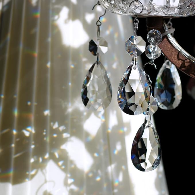 12pcs Crystal Suncatchers, Hanging Crystals Chandelier Prisms for Windows, Rainbow Maker Home Decoration-BloomoryGarden