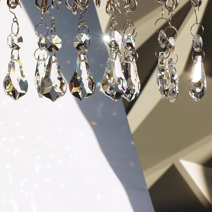 12pcs Crystal Suncatchers, Hanging Crystals Chandelier Prisms for Windows, Rainbow Maker Home Decoration-BloomoryGarden