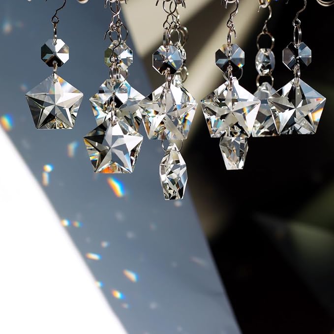 12pcs Crystal Suncatchers, Hanging Crystals Chandelier Prisms for Windows, Rainbow Maker Home Decoration-BloomoryGarden