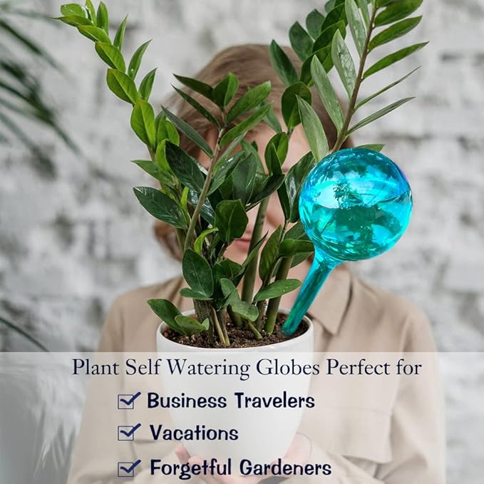 10pcs Plant Self Watering Globe Stakes, Plant Watering Stakes Automatic Plant Watering Bulb System Spikes, Flower Automatic Watering Device, Garden Self Waterer for Indoor Outdoor Plant-BloomoryGarden