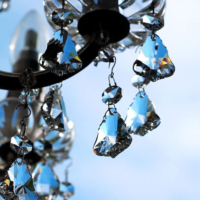 12pcs Crystal Prism Suncatchers, Hanging Crystals Chandelier Replacement for Windows, Christmas Trees Shape Rainbow Maker Home Decoration-BloomoryGarden