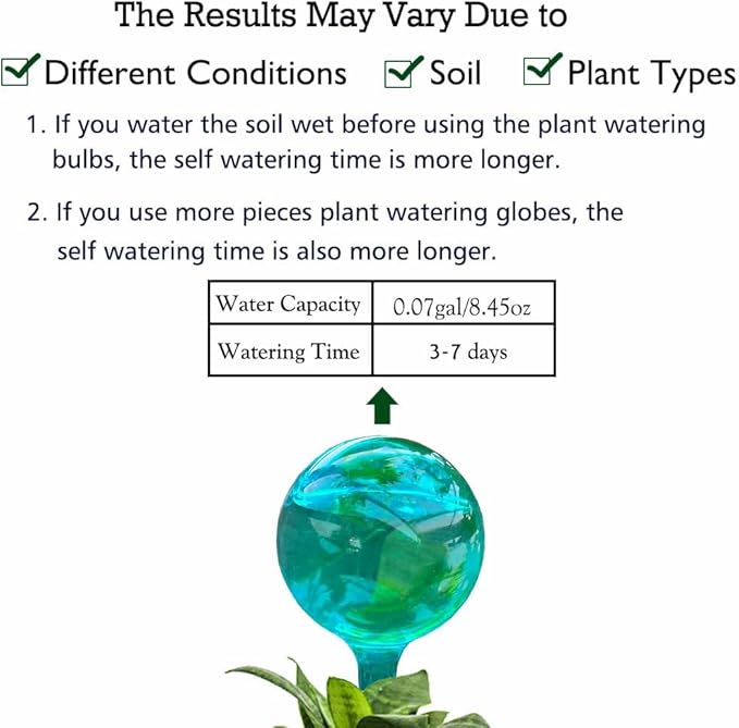 10pcs Plant Self Watering Globe Stakes, Plant Watering Stakes Automatic Plant Watering Bulb System Spikes, Flower Automatic Watering Device, Garden Self Waterer for Indoor Outdoor Plant-BloomoryGarden