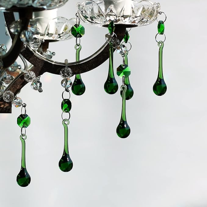 12pcs Raindrop Crystal Chandelier Prisms Parts, Hanging Crystals Beads for Chandeliers, Home Decoration-BloomoryGarden