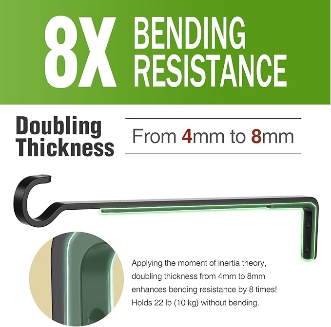 14.17 Inch Black Heavy Duty Outdoor Plant Hangers for Hanging Baskets, Iron Hanging Plant Brackets for Hanging Plants Outside, Metal Plant Hooks Plant Wall Hooks for Hanging Lantern (2 pcs)-BloomoryGarden