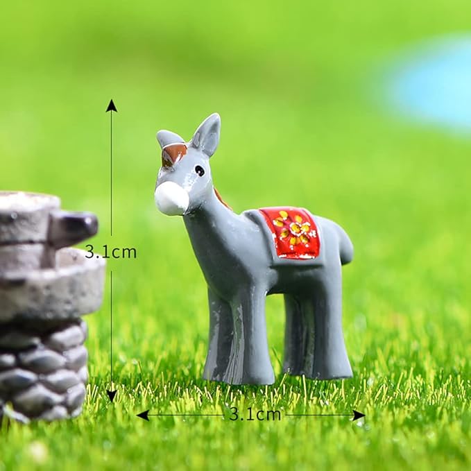MAOMIA 20pcs Miniature Donkey Figurines Easter Cake Toppers, Mini Donkey DIY Craft Plant Pot Fairy Garden Landscape Decor Ornament-BloomoryGarden