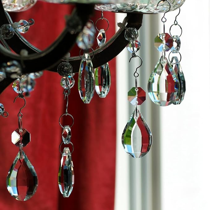 12pcs Crystal Suncatchers, Hanging Crystals Chandelier Prisms for Windows, Rainbow Maker Home Decoration-BloomoryGarden