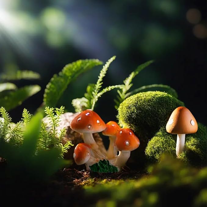 12 Pcs 1.5 to 1.8 Inch Resin Mushroom,Cute Mushrooms Fairy Garden Mushrooms Ornaments for Outdoor Decoration,Home Décor,Cake Decoration,DIY Bonsai Craft …-BloomoryGarden