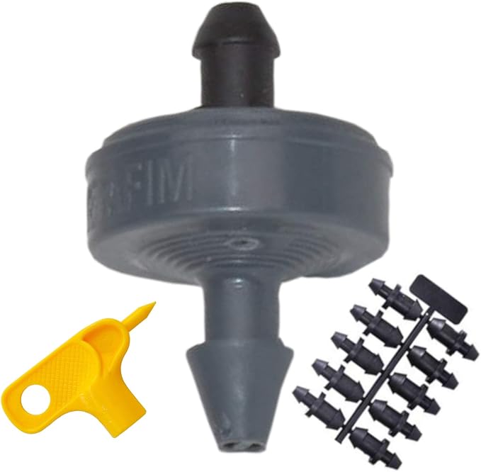 1 GPH Netafim Woodpecker Jr Pressure Compensating Dripper Emitters (35-Pack) Kit with Hole Punch Tool and Goof Plugs for Drip Irrigation Systems-BloomoryGarden