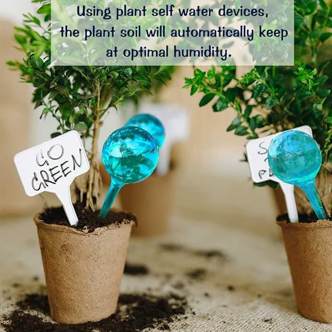 10pcs Plant Self Watering Globe Stakes, Plant Watering Stakes Automatic Plant Watering Bulb System Spikes, Flower Automatic Watering Device, Garden Self Waterer for Indoor Outdoor Plant-BloomoryGarden