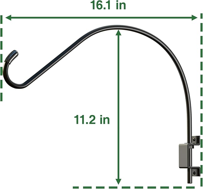 16 Inch 2 Pack Swivel Plant Hanger: Heavy Duty Hook for Bird Feeder, Plant, Flower Basket, Lantern, Wind Chime & More - Versatile Hanging Brackets Outdoor/Indoor Use Up to 22LB-BloomoryGarden
