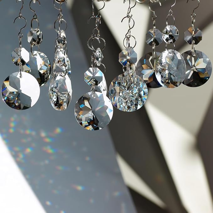 12pcs Crystal Suncatchers, Hanging Crystals Chandelier Prisms for Windows, Rainbow Maker Home Decoration-BloomoryGarden