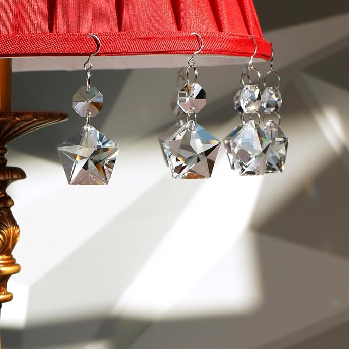 12pcs Crystal Suncatchers, Hanging Crystals Chandelier Prisms for Windows, Rainbow Maker Home Decoration-BloomoryGarden