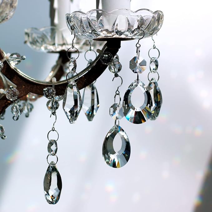 12pcs Crystal Suncatchers, Hanging Crystals Chandelier Prisms for Windows, Rainbow Maker Home Decoration-BloomoryGarden