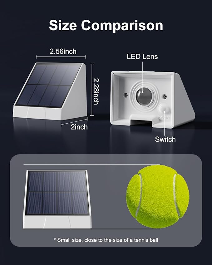 12 Pack Decorative Solar Powered Fence Lights Outdoor Waterproof with Warm White LED Spot Lens, for Outside Deck, Patio, Yard, Rail, Garage, Designed for Wall Lighting, Easy Install ( White Shell )-BloomoryGarden