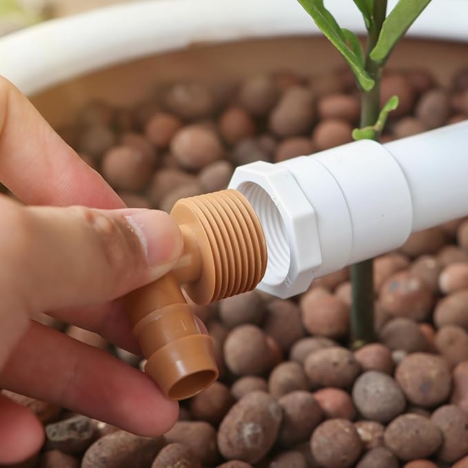 12 Pieces 3/4 Inch PVC to 1/2 Inch Drip Irrigation Adapter Fittings, 3/4" Male Pipe Thread(MPT) x 1/2" Drip Line Barbed Elbow Connectors 3/4-in PVC to 1/2-in Poly Tubing Adapter-BloomoryGarden