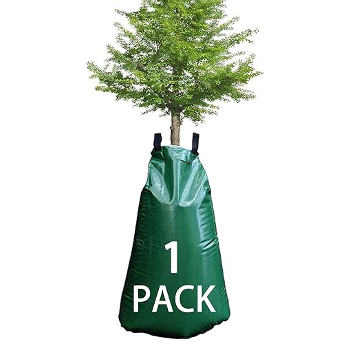 1 Pack Tree Watering Bag, 20 Gallon Slow Release Watering Bag for Trees, Premium PVC Shrub Watering Bag with Heavy Duty Zipper, Sturdy Reusable Drip Irrigation Bag-BloomoryGarden